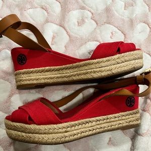 Red Karissa Tory Burch Wedges
